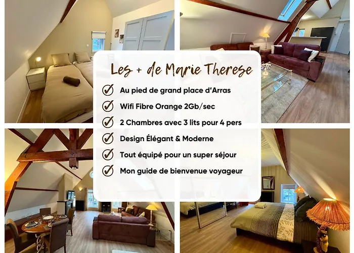 Au 1 Grand Place Vue Grand Place 2 Ch 4 Pers * 아라스
